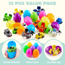 12Pcs Easter Eggs Prefilled with Car Robot Toys For Kids Easter Party Favors