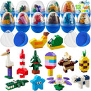 12 Pcs Easter Eggs with Building Blocks for Kids Party & Hunt