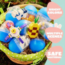 12 Pcs Easter Eggs with Building Blocks for Kids Party & Hunt