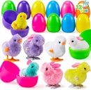 12 Pcs Easter Eggs with Wind-up Toys for Kids Party & Classroom