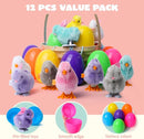 12 Pcs Easter Eggs with Wind-up Toys for Kids Party & Classroom