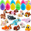 12Pcs  Eggs Prefilled with 3D Printed Big Eye Animal Toys For Kids Party Favors