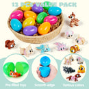 12Pcs  Eggs Prefilled with 3D Printed Big Eye Animal Toys For Kids Party Favors