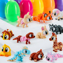12Pcs  Eggs Prefilled with 3D Printed Big Eye Animal Toys For Kids Party Favors