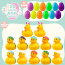 12Pcs 3.15in Easter Rggs Filled with Rubber Toys for Easter Egg Hunt
