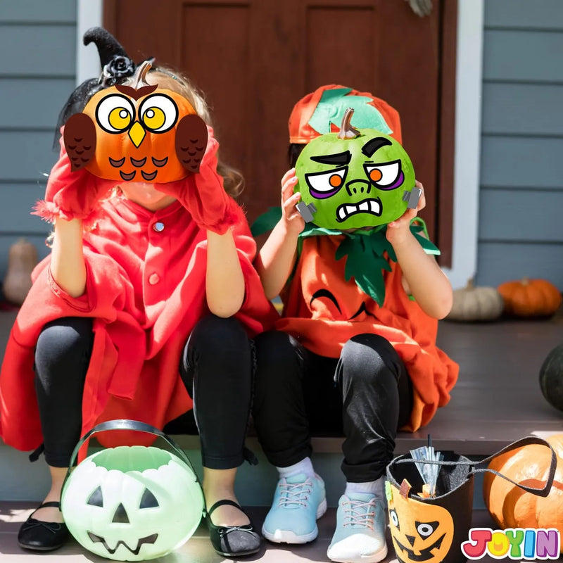 12 Pcs Halloween 3D Pumpkin Decorating Kit, DIY Crafts for Kids