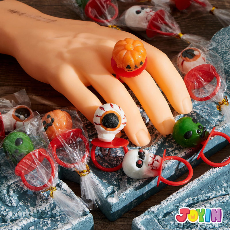 12Pcs Halloween Sugar Lollipop Rings, Sweet Ring Bulk Candy