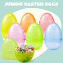 12Pcs Jumbo Clear Glitter Plastic Easter Eggs Fillable Hunt Basket Stuffers