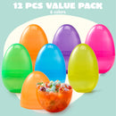 12Pcs Jumbo Clear Plastic Easter Eggs Fillable Hunt Basket Stuffers