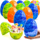 12Pcs Jumbo Marble Fillable Plastic Easter Eggs Hunt Basket Stuffers