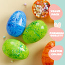 12Pcs Jumbo Marble Fillable Plastic Easter Eggs Hunt Basket Stuffers