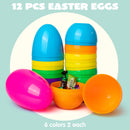 12Pcs Jumbo Plastic Easter Eggs Bright Colors Hunt Basket Stuffers