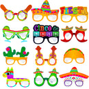 12Pcs Mexican Fiesta Party Paper Eyeglasses for Cinco de Mayo Party Decorations