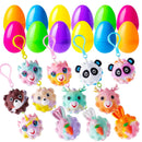 12Pcs Pre-Filled Easter Eggs with Animal Pop Balls for Kids Easter Egg Hunt