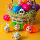 12Pcs Pre-Filled Easter Eggs with Animal Pop Balls for Kids Easter Egg Hunt