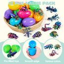12 Pcs Prefilled Easter Eggs with 3D Printed Insects Toys