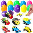 12Pcs 3.2in Pull Back Cars Prefilled Easter Eggs for Easter Egg Hunt