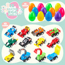 12Pcs 3.2in Pull Back Cars Prefilled Easter Eggs for Easter Egg Hunt