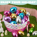 12Pcs Shiny Metallic Fillable Easter Eggs