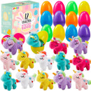 12Pcs Unicorn Plush Toys Prefilled Easter Eggs 2.25in