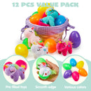12Pcs Unicorn Plush Toys Prefilled Easter Eggs 2.25in