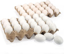 12 Pcs Unpainted White Wooden Easter Eggs for DIY Crafts & Party Favors