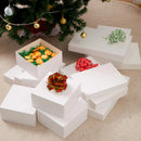 12 Pcs White Cardboard Xmas Gift Boxes include 6 Medium Size Boxes for Shirts