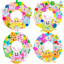 12 Sets Easter Wreath DIY Foam Craft Kit for Kids Party Activities