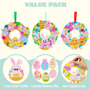 12 Sets Easter Wreath DIY Foam Craft Kit for Kids Party Activities