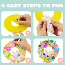 12 Sets Easter Wreath DIY Foam Craft Kit for Kids Party Activities
