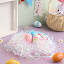 12oz (340g) Easter Iridescent Plastic Grass, Sparkly Shredded Paper for Easter Egg Hunt