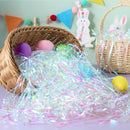 12oz (340g) Easter Iridescent Plastic Grass, Sparkly Shredded Paper for Easter Egg Hunt