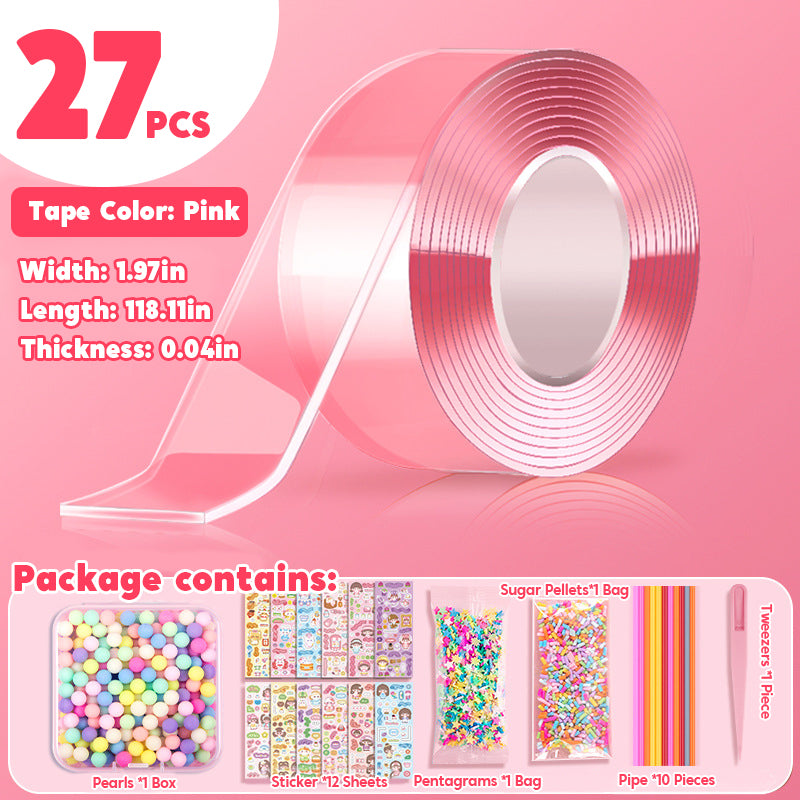 27Pcs Double Sided Magic Nano Tape Bubble Kit, 118.11″