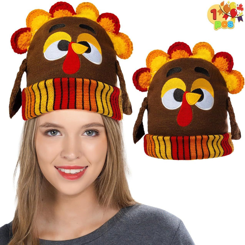 Thanksgiving Cute Pom Turkey Beanie Knitted Hat