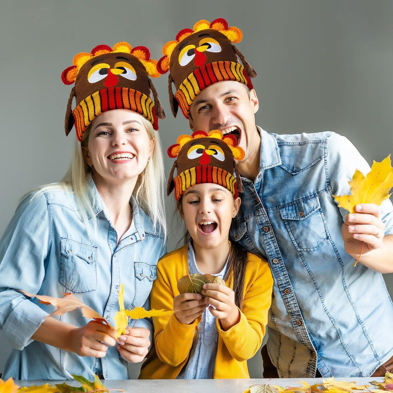 Thanksgiving Cute Pom Turkey Beanie Knitted Hat