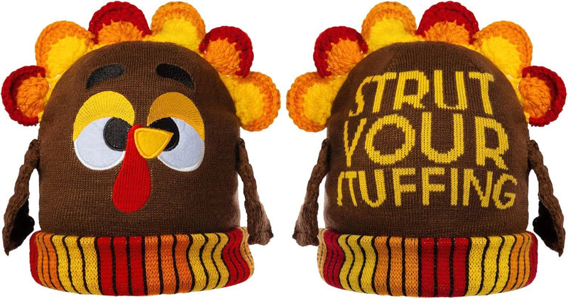 Thanksgiving Cute Pom Turkey Beanie Knitted Hat