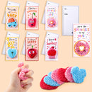 12Pcs Color Foam Squishy Toys with Kids Valentines Cards for Classroom Exchange