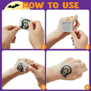 144 PCS Halloween Glowing Temporary Tattoos for Kids, 12 Designs Luminous Halloween Tattoo stickers
