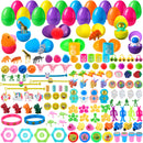 144 Pcs Prefilled Easter Eggs with Toys & Stickers for Egg Hunt, Party Favors & Classroom Prizes
