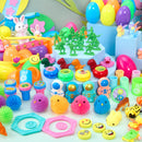 144 Pcs Prefilled Easter Eggs with Toys & Stickers for Egg Hunt, Party Favors & Classroom Prizes