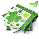 144Pcs St. Patrick’s Green Shamrock Plaid Napkins