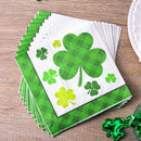 144Pcs St. Patrick’s Green Shamrock Plaid Napkins