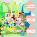JOYIN 6 Pack Big Easter Bunny Gift Bags 13x13 Non-Woven Treat Bags for Kids Easter Party Supplies