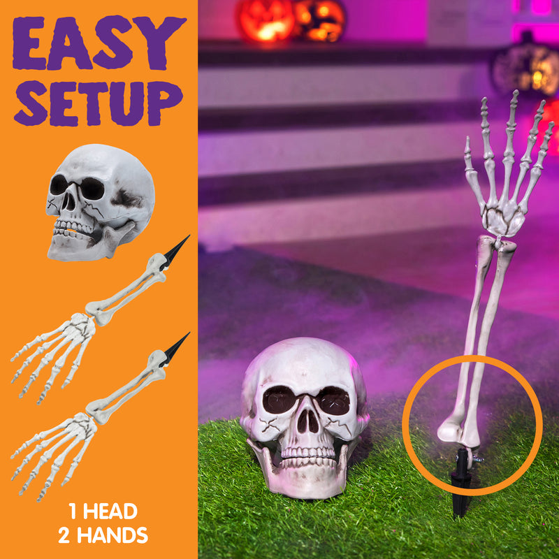 Skeleton Yard Stake Bright White, 3 Pcs