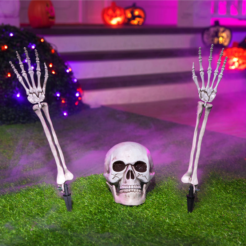 Skeleton Yard Stake Bright White, 3 Pcs