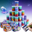 28Pcs Cosmic Realm Valentine Slime in Boxes with Kids Valentines Cards