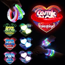 28Pcs Glow Sticks Bracelets with Kids Valentines Cards for Valentines Party Favors