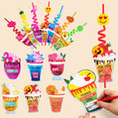 28pcs Drinking Straws Reusable with Kids Valentines Cards for Valentine Party Favors