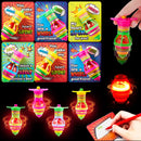 28pcs Light up Spinning Tops with Kids Valentines Exchange Cards