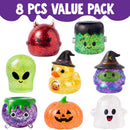JOYIN 8 Pcs Halloween Glitter Squishy Toys